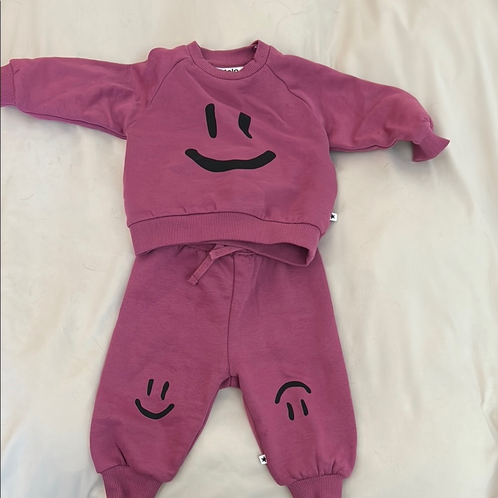 Molo Smiley Face Sweatshirt and Pants Set